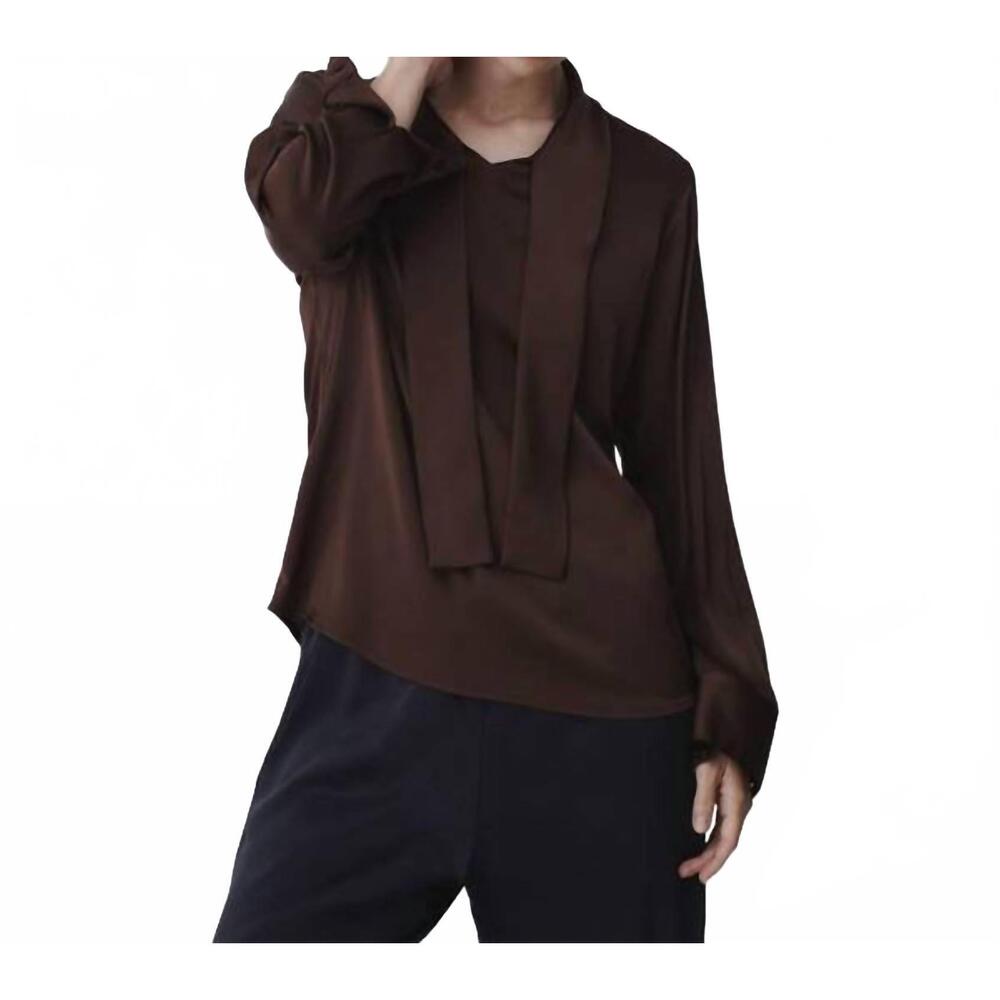 NEW KARMAMIA audrey blouse in semi rich brown